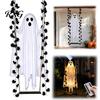 Straszne Rekwizyty Nawiedzonego Domu Halloween Wiszący Duch na Huśtawce z Pilotem, 1,2/1,5/1,8M Świecący Upiorny Duch, Klon Świecący na Podwórko Liść