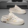 Sapatos Meio de Rede Respirável de Verão 2025 Para Homens Mules Sandálias Sapatilhas Sem Costas Mocassins Chinelos Homem Slides Sapatos Casuais Semicolados
