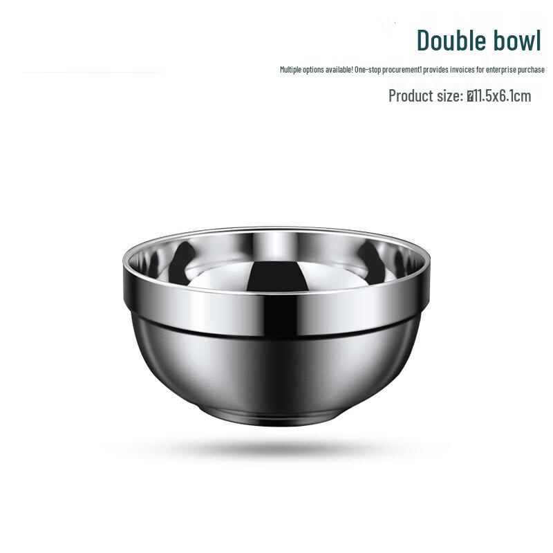 Mingchuxing 304 Stainless Steel Double-Wall Anti-Scald Bowl