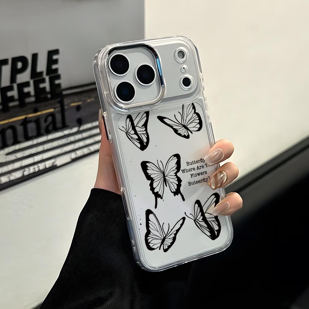 Fashion Butterfly Phone Case for Apple iPhone 17 Air 16 16e 15 14 13 12 11 Pro Max X Xs XR 8 Plus Luxury Clear Cover