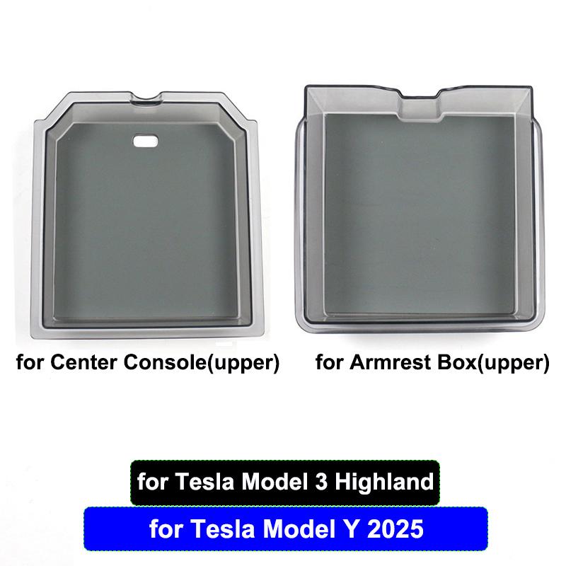 for Tesla Model Y L Juniper 2025 2026 Center Console Storage Box Armrest Hidden Box Model 3 Highland YL Organizer Cup Mat