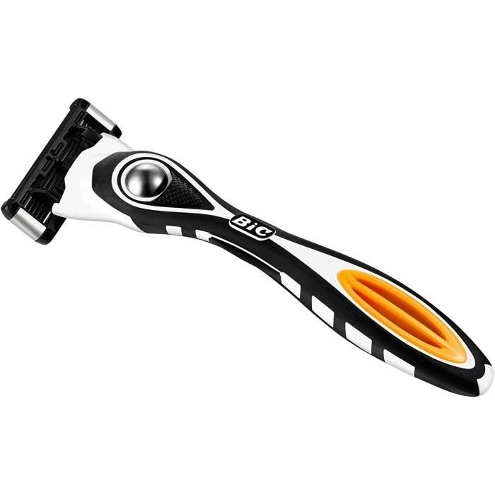 Rasoir - BIC - Hybrid 5 Flex - 5 Lames En Titane - Poignée Flexible - Boîte De 1 + 2 Recharges
