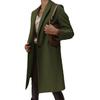 Coat Women Solid Color Mid Length Design Woolen Lapel Button Down