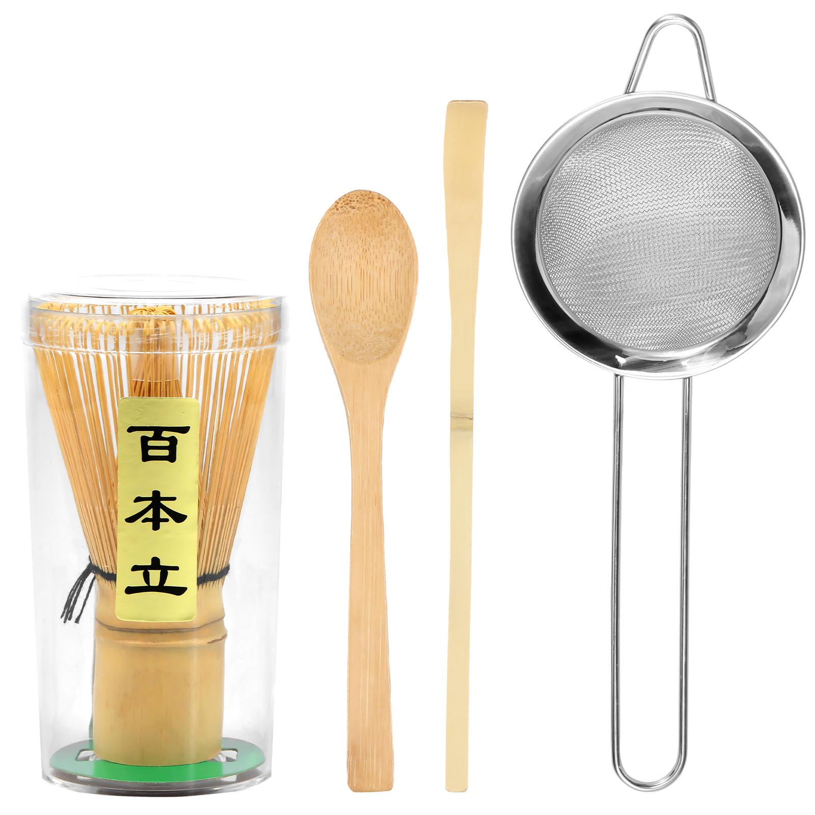 

Набор из 5 венчиков для матча, ручной работы, бамбуковый венчик для матча, традиционная чайная ложка, глубокая ложка, ситечко для чая, прозрачный держатель для венчика