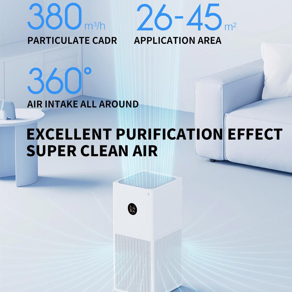 NUOVO PURIFICATORE D'ARIA SMART XIAOMI 4 LITE Display LED Purificazione Quadrupla Rimozione Aldeidi Ionizzatore d'Aria per la Casa 35,8 dB(PER) Basso rumore