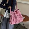 Fashion trendy large-capacity canvas bag women's 2025 new floral plaid tote bag shoulder women's bag