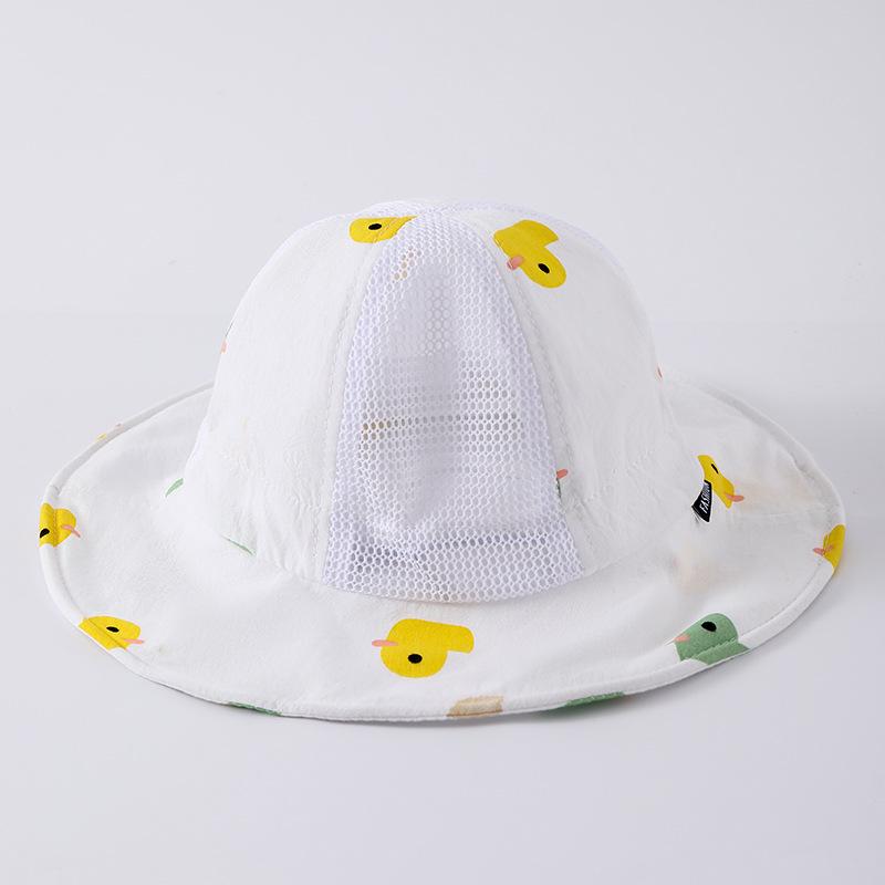Children's Summer Mesh Sun Hat - Large Brim Fisherman Style for Boys and Girls