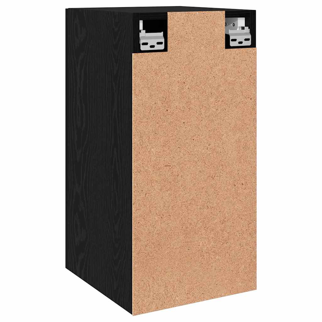 Wall Mounted TV Cabinet Black Oak Effect 30.5 x 30 x 60 cm