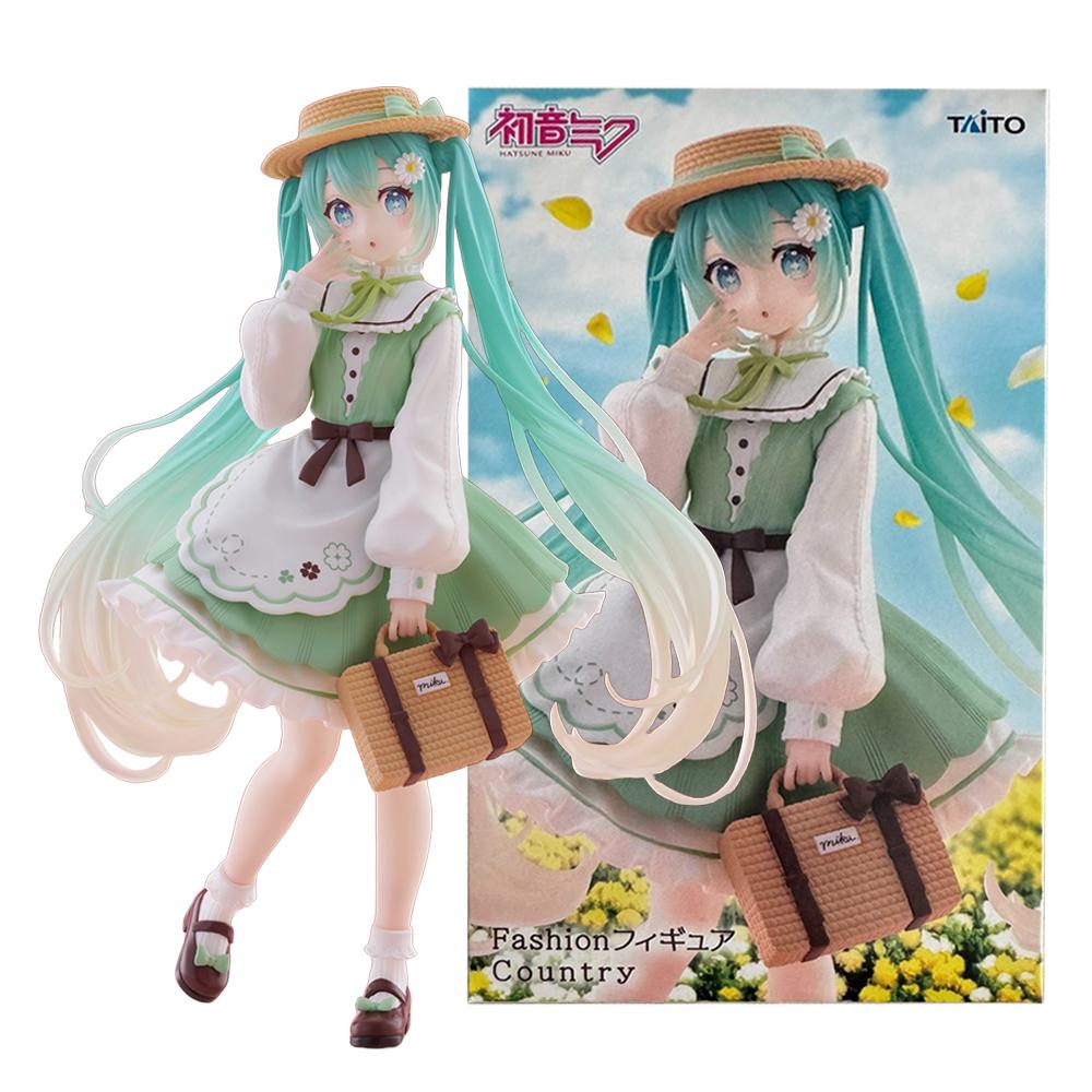 18CM Anime Hatsune Miku Fashion Doll Country Fashio Hatsune Miku Black Dress Lolita Model Toy Gift Collection Aciton Figure With box
