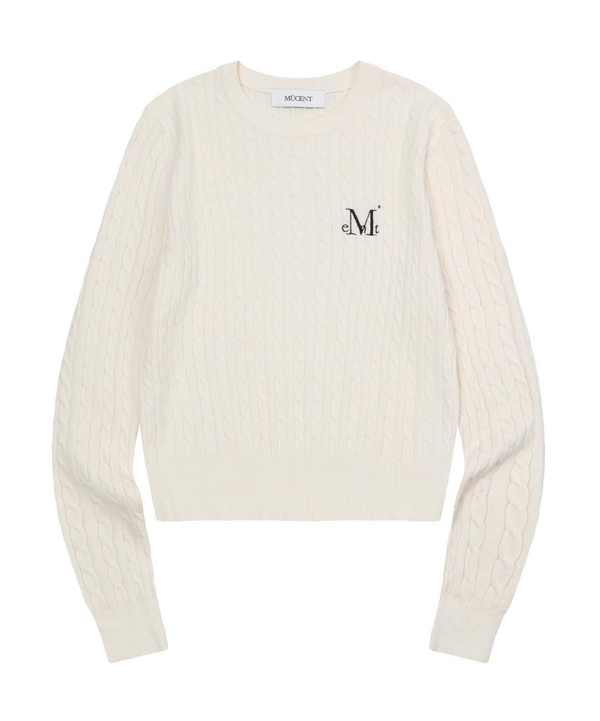 Mucent Jimmy Round Neck Crop Cable Knit (7 Colors)
