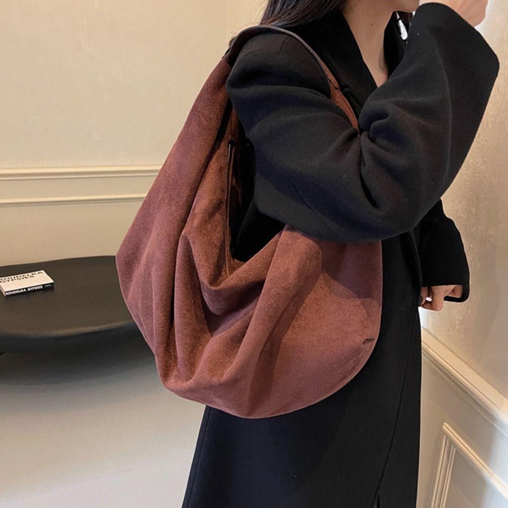 Handbag Hobo Bag Solid Color Ladies Crescent Bag Waterproof Tote Bag  Holiday