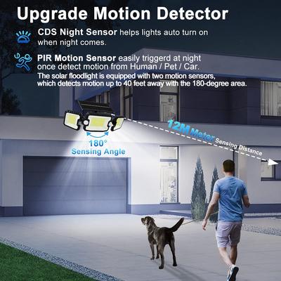 305LED Solar Lights Outdoor Solar Security Lights Motion Sensor Solar Floodlight Waterproof Solar Powered Wall Light Yard Garage