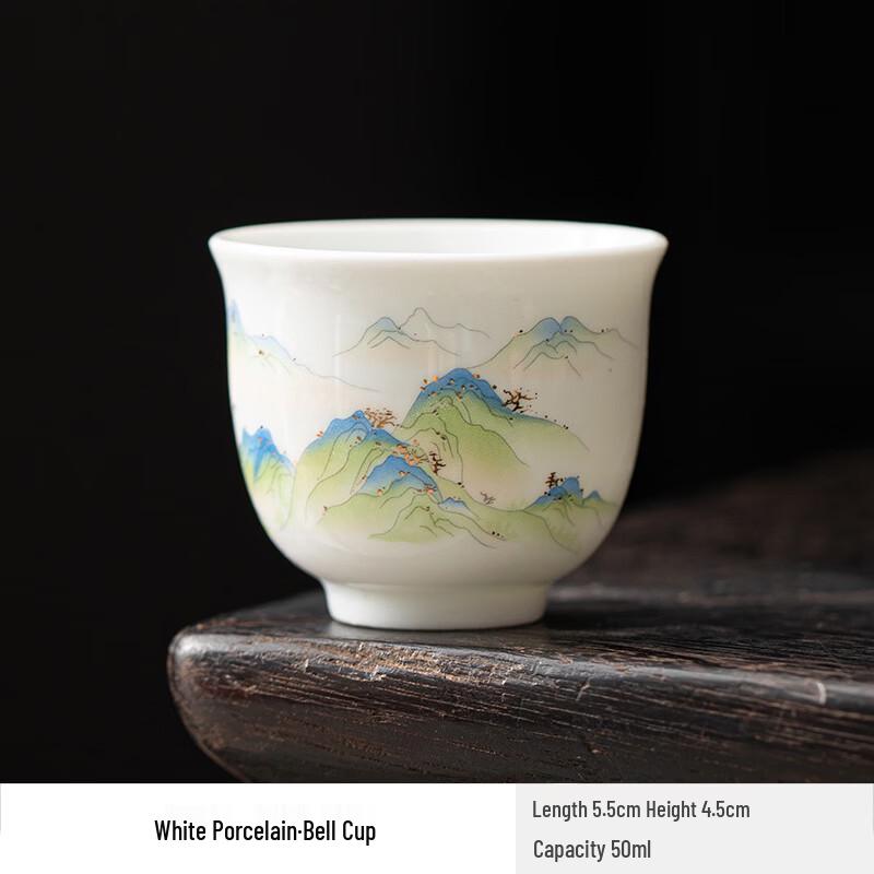 Horned Pansy White Porcelain Teacup