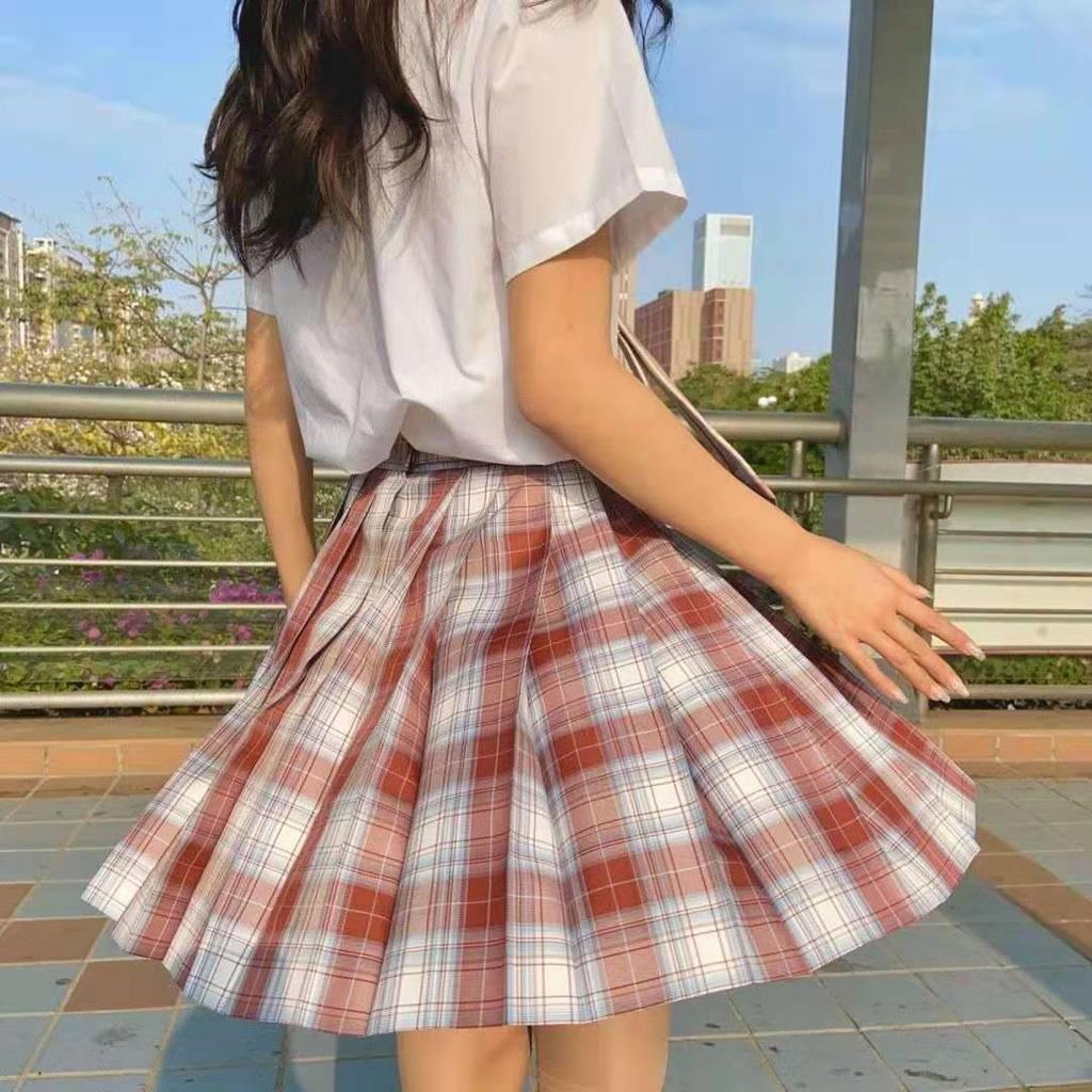 Ash Women's Academy Style Sailor Suit: Short Sleeve JK Student Uniform with Genuine Pleated Short Skirt