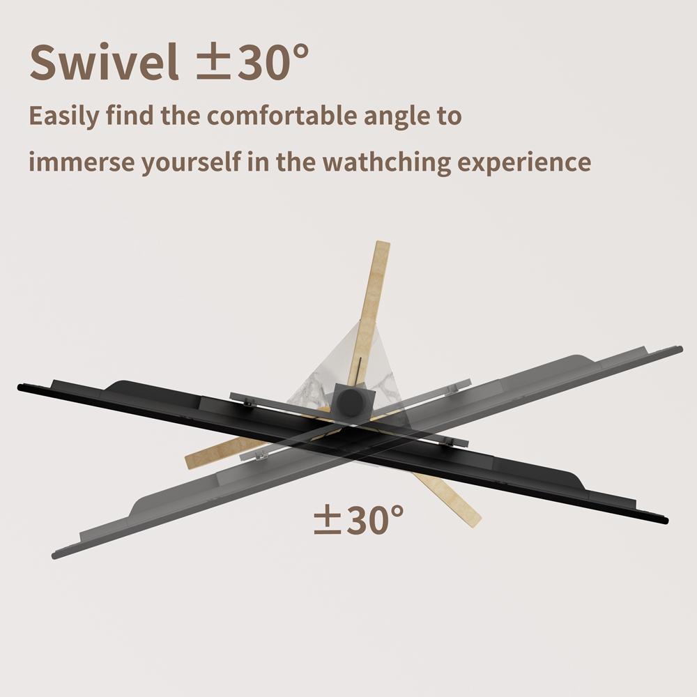 Corner TV Floor Stand with Sintered Stone Shelf Height Adjustable Tripod TV Mount for 40-75 Inches