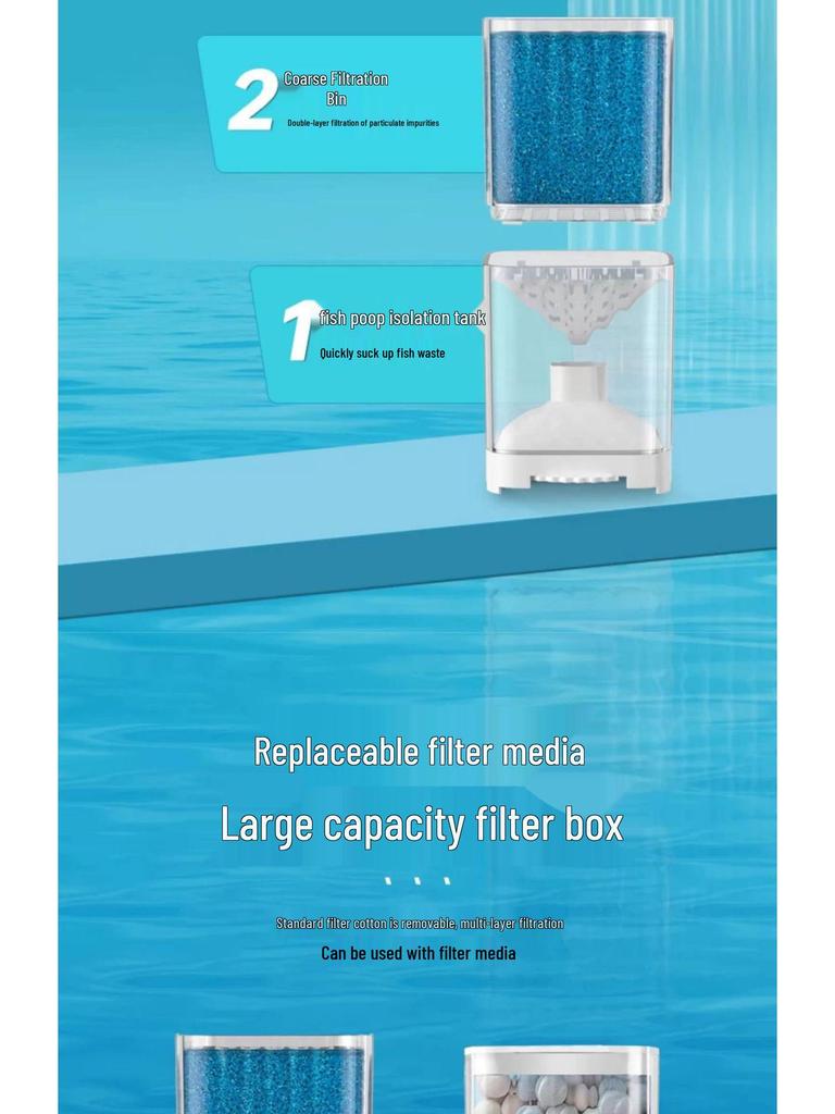 Filtro de Acuario Todo en Uno: Separador de Desechos de Pescado, Circulador de Agua y Oxigenador
