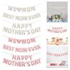Mother’s Day Decoration Flag - Vibranted Color Bunting Supplies for Creating Celebration for Moms
