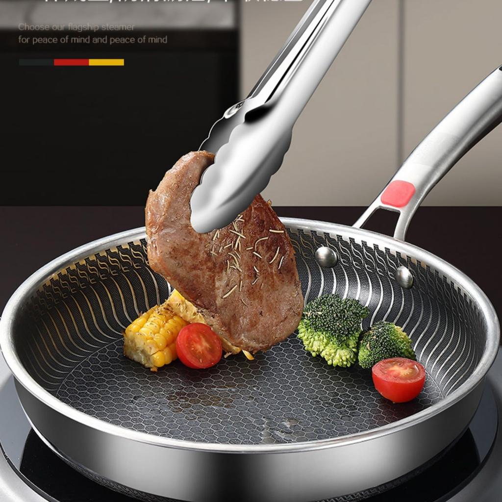 9/12 Inch Stainless Steel BBQ Grilling Tongs Salad Food Clip Non-Slip Handle Bread Serving Tong Cooking Barbecue Clip Clamp