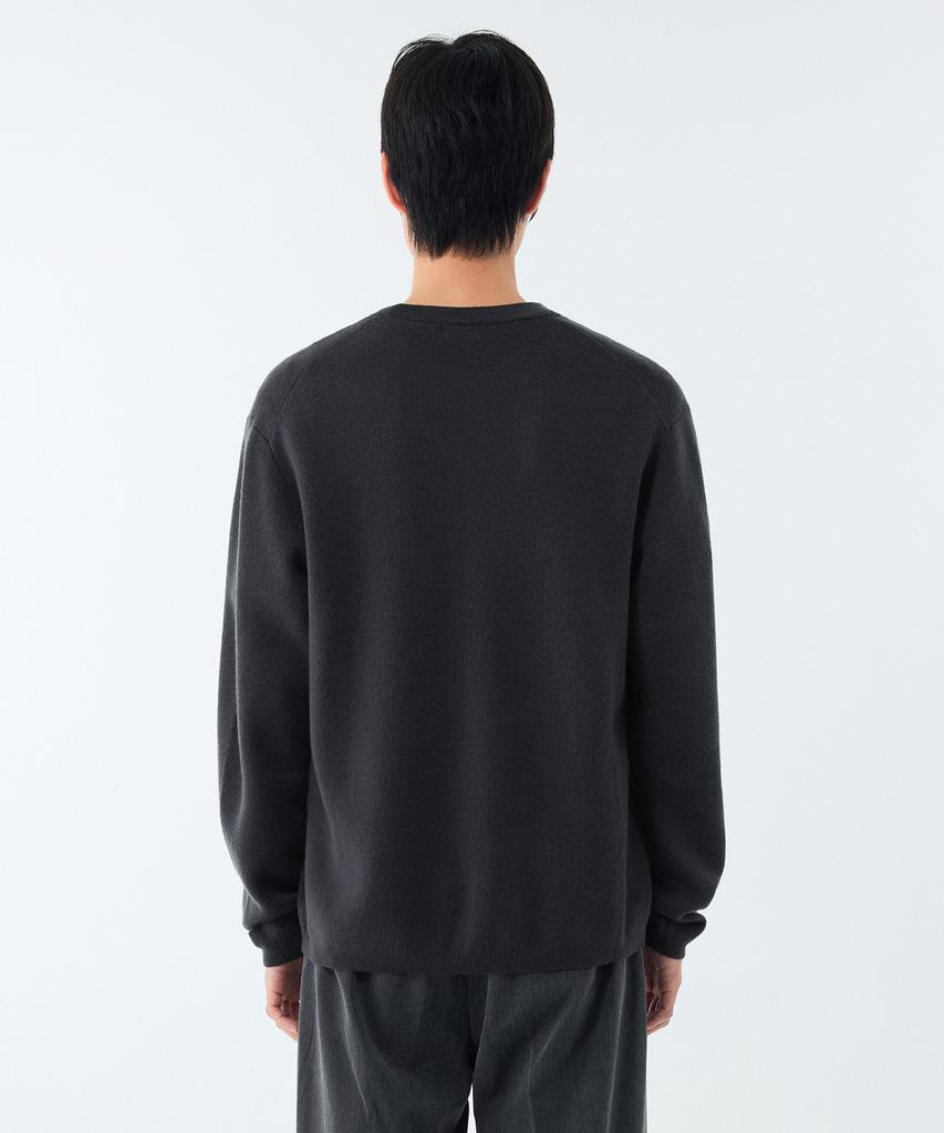 MUSINSA STANDARD Minimal Crew Neck Knit [Dark Gray]