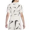 Nike Phoenix Accogliente Bouclé Stampa Logo Slim Fit Corto Maglia Casual Manica Corta T-Shirt Top da Donna FD4287-104