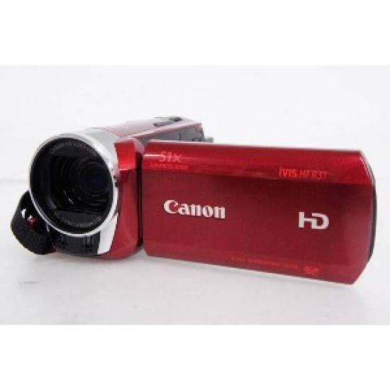 Used Canon iVIS HF R31 HD Digital Video Camera | 32GB Internal Memory | Full HD 1080p | Touchscreen Camcorder | Red
