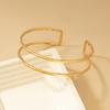 Vintage Minimalist Upper Opening Arm Bracelet for Women Fashion Geometric Gold Color Circular Bangles Boho Jewelry Party Gifts