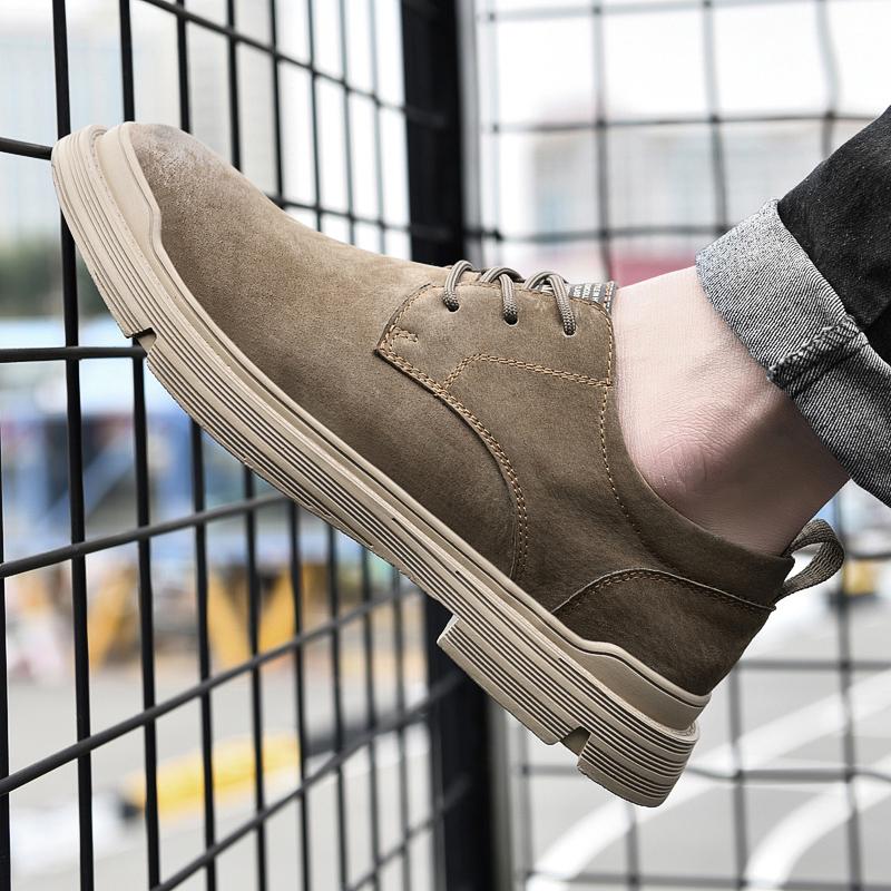 Outdoor Walking Shoes Soft Leather Tooling Shoes Men's Fashion Sewing Tooling Oxford Shoes Flats Comfortable Casual Travel Shoes
