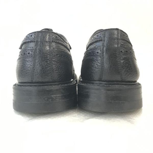 USED/60s-70s Vintage STUART HOLMES Goodyear Long Wingtip Shoes 27.5-28cm Black