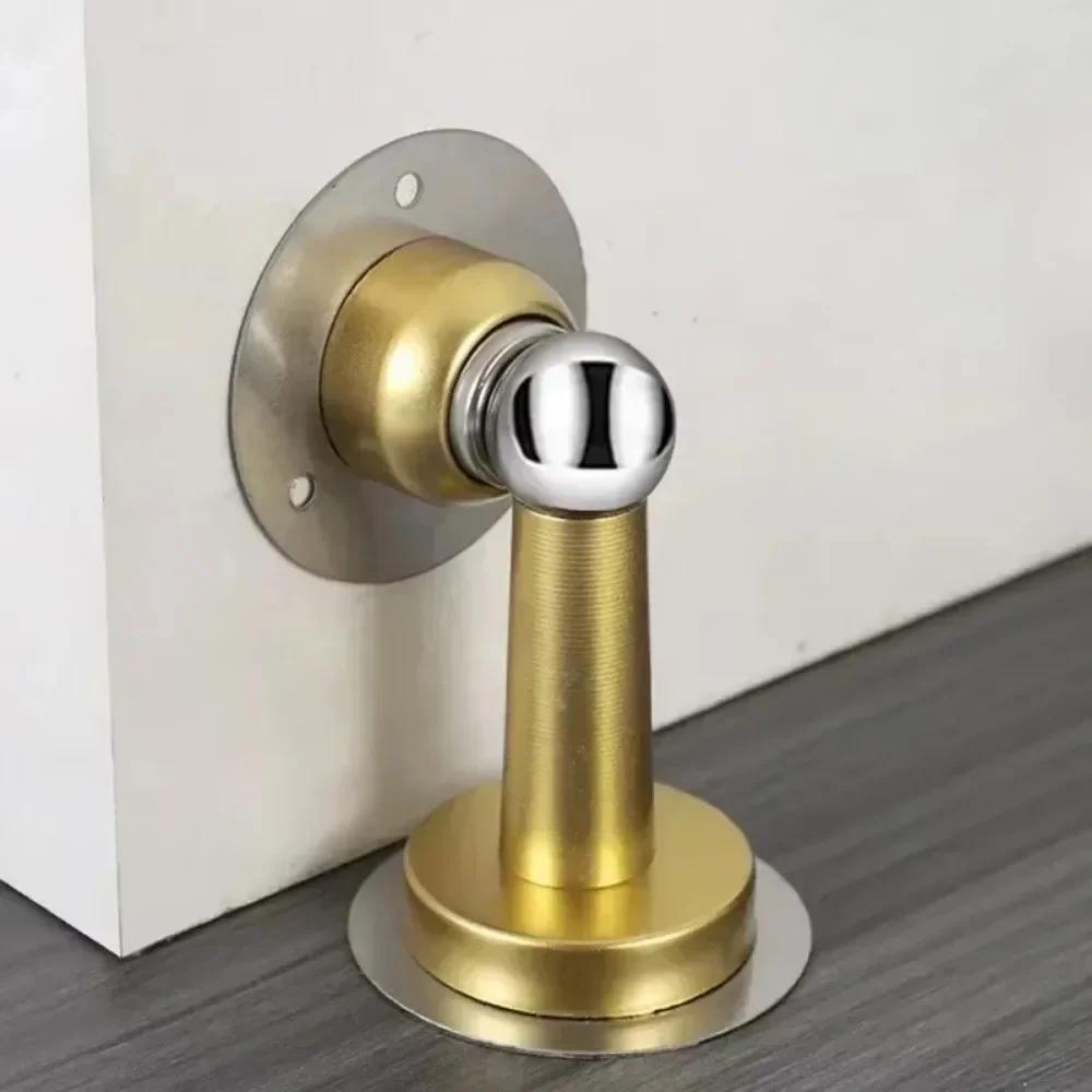 Stainless Steel Door Stopper Bathroom Magnetic Door Stop Heavy Duty Floor Wall Mount Wind-Proof Door Holder Hardware