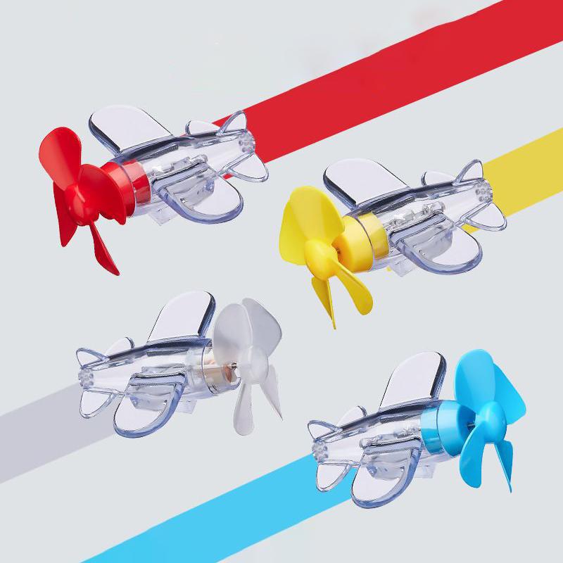 Fashion Small Airplane Car Decorations Warning Effect Wind Power Generation Mini Airplane LED Light Safe Riding