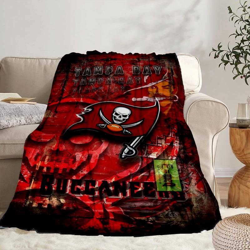 Coperta Portatile/Morbida Tampa Bay Buccaneers Logo Coperta da Letto Adatta per Viaggi Campeggio Soggiorni Uffici Divani Regali per Fan