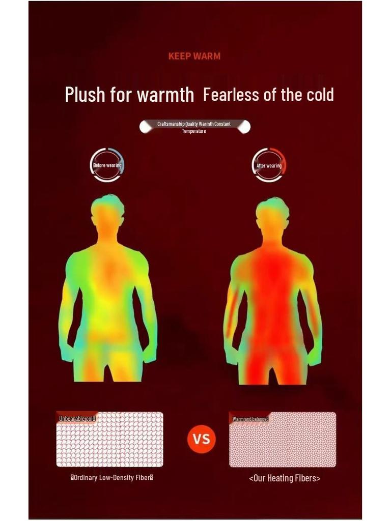 Men's Thermal Fleece Base Layer Set - Winter Velvet Running Sportswear