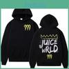 999 Rapper Letter Juice Wrld Print Hoodie Men Women Hip Hop Retro Pullover Sweatshirt Fleece Loose Long Sleeve Hooded Streetwear