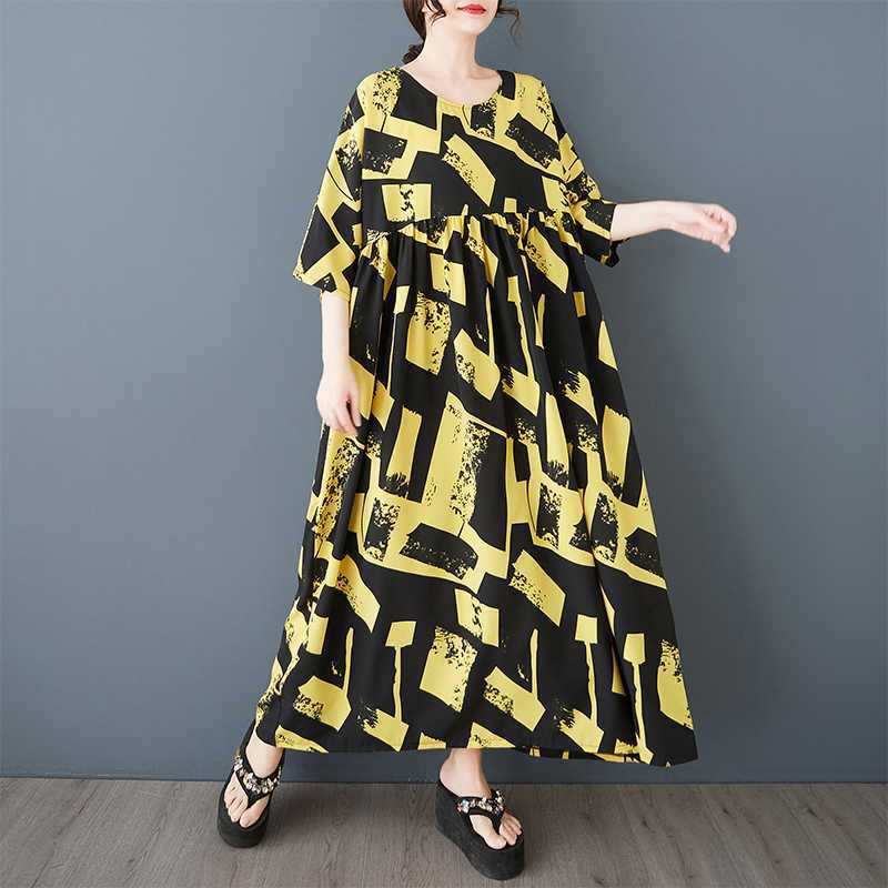 Sommer Retro Lockerer Rock Lässiges Modekleid für Frauen