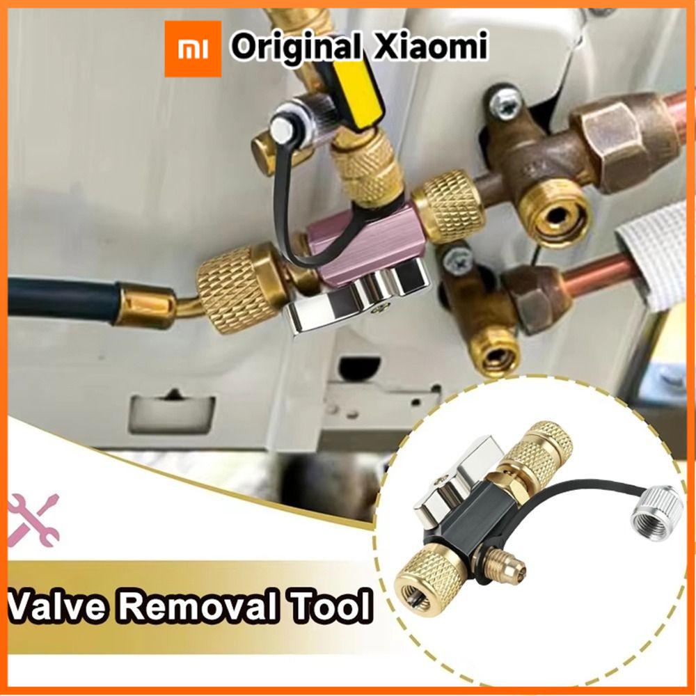 Xiaomi Dual Valve Vacuum-Rated 20 Microns HVAC Valve Core Removal Installation Tool 1/4"5/16" Compatible R32/R410A/R22/R12/R407