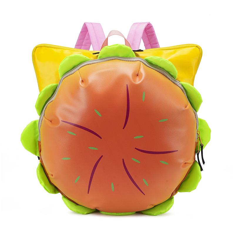 Mochila Escolar Mochila Linda Hamburguesa Dibujos Animados Casual Mochila para Niña Gran Capacidad Divertida Campus Clase Estudiante Bolsa Escolar