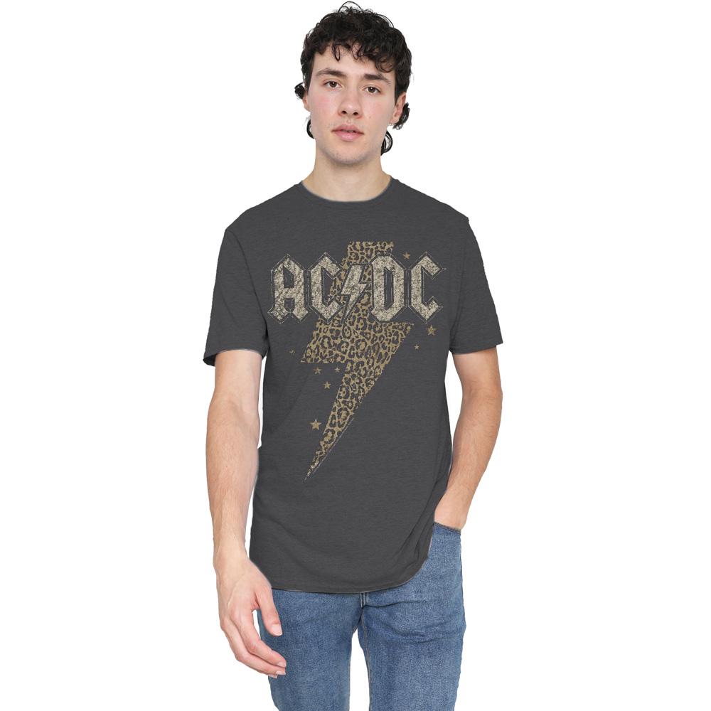AC/DC Unisex Adult Leopard Print Bolt T-Shirt