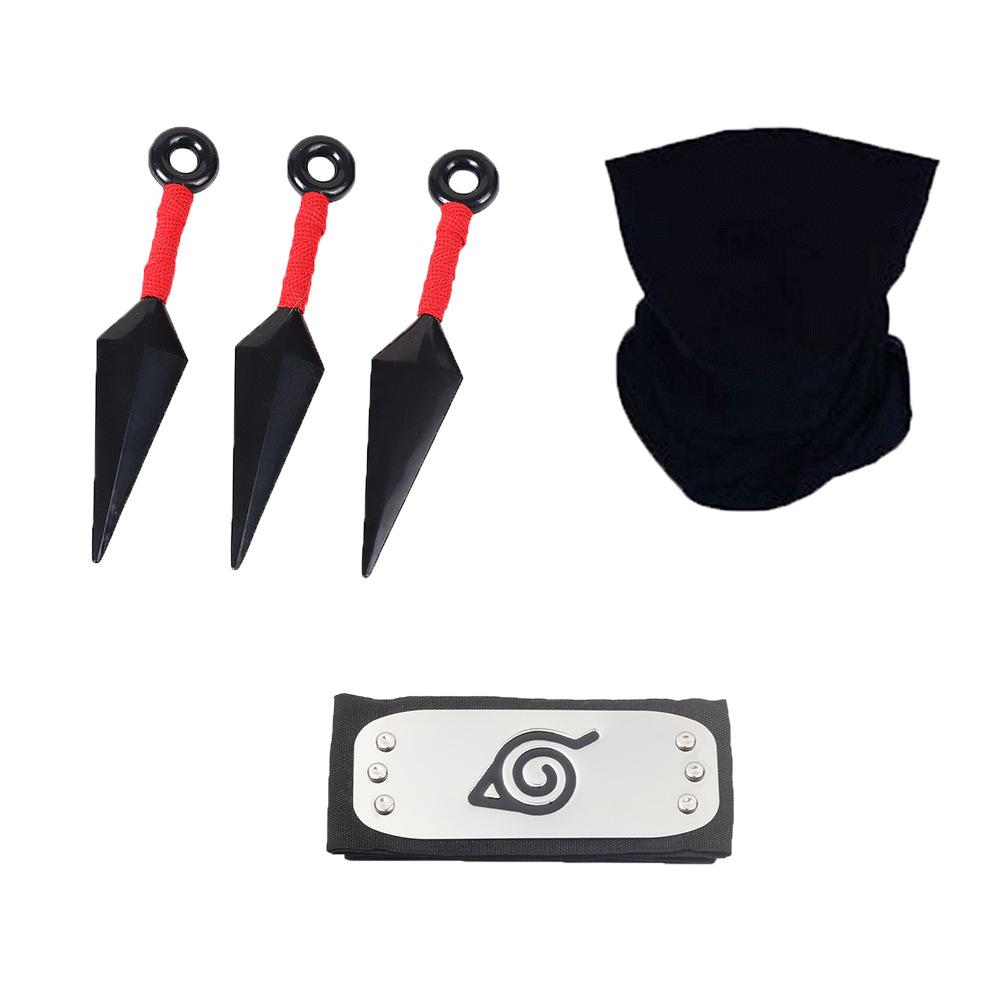 Available: Kakashi Mask, Naruto Kunai & Shuriken, Konoha Headband Set