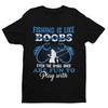 Angeln ist wie Brüste, selbst die kleinen machen Spaß zum Spielen Lustiges T-Shirt Papa