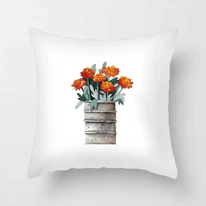 45X45CM Beautiful Flower Peach Skin Pillowcase Living Room Sofa Office Seat Lumbar Cushion Car  Cover Home Decoration
