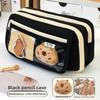Trousse à Crayons en Tissu Mignonne Kawaii Grande Capacité Fermeture Éclair Animale Sac pour Enfants Garçons Trousse à Stylo Fille Étui Scolaire Fournitures