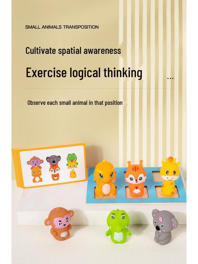 Children's Interactive Animal Park Queueing & Swapping Educational Blocks Tabletop Game