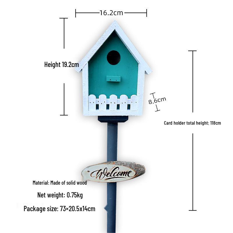 Xianci Outdoor Vogelhaus aus Massivholz: Garten-, Hof- oder Balkondekoration Ornament.