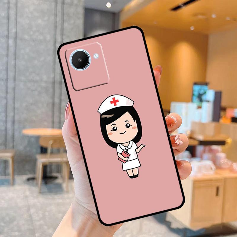 Cartoon Medicine Doctor Nurse Case For Realme C55 C33 C31 C35 C30 C11 C15 C25s C21Y GT Neo 5 3T 2T 8 9 10 11 Pro Plus