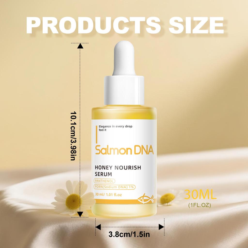 Salmon DNA & Honey Nourishing Serum - Soothing Face Essence for Sensitive & Dry Skin - Repair & Hydration - 30ml