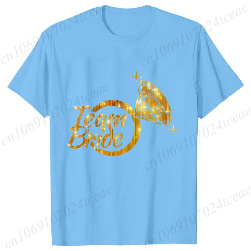 Team Bride TShirt Woman Bachelorette Single Farewell Party Blouses Bridal Shower Wedding Tops Casual ONeck Short Sleeved Tees
