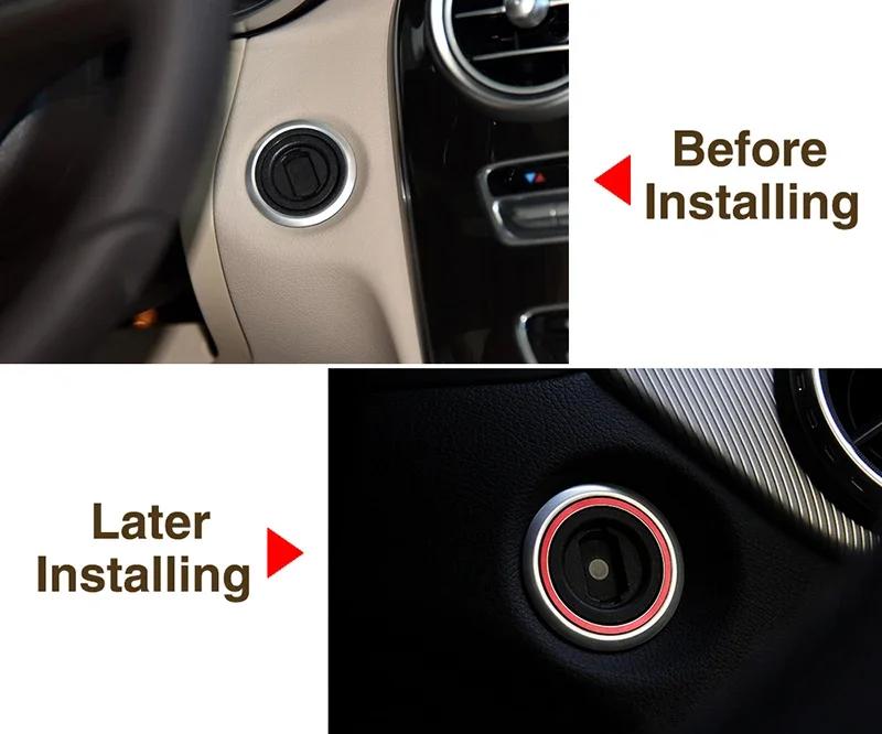 Car Interior Engine Start Stop Ignition Key Ring For Mercedes Benz Amg A B C Glc Gla Cla Gl Class W176 W246 W205 X253 X156 C117