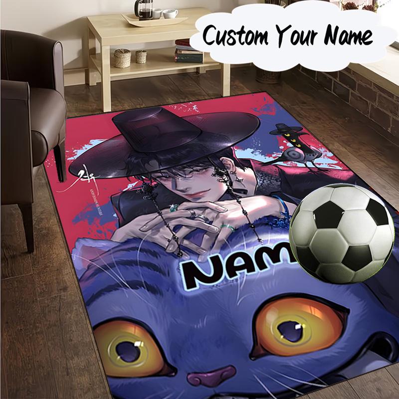 Custom Name K-Pop Tiger's Spirit Carpet, Chair Rug,Area Rug for Office Bedroom living rooms bedroom, Doormat decor Christmas fan gifts
