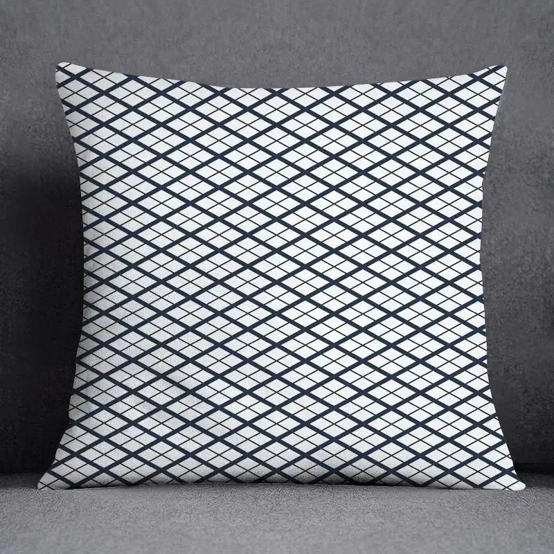 45x45CM Cushion Cover Geometric Pattern Polyester Blue Grey Pillowcase Upholstery Sofa Cushion Throw Pillow Home Decor Pillowcas