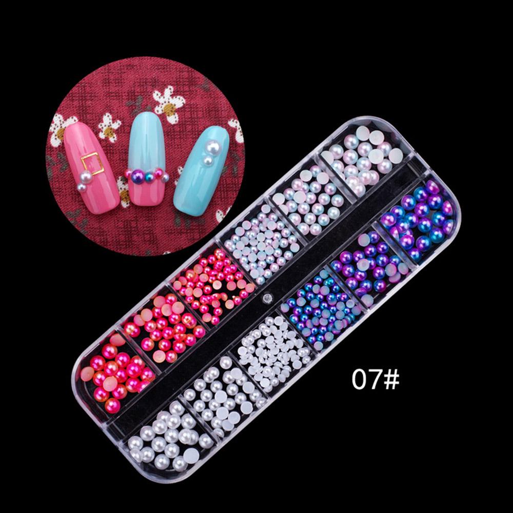 DIY Nail Crystal Rhinestones Palette Nail Sequins Mermaid Beads Nail Art Decorations Seashell Tips
